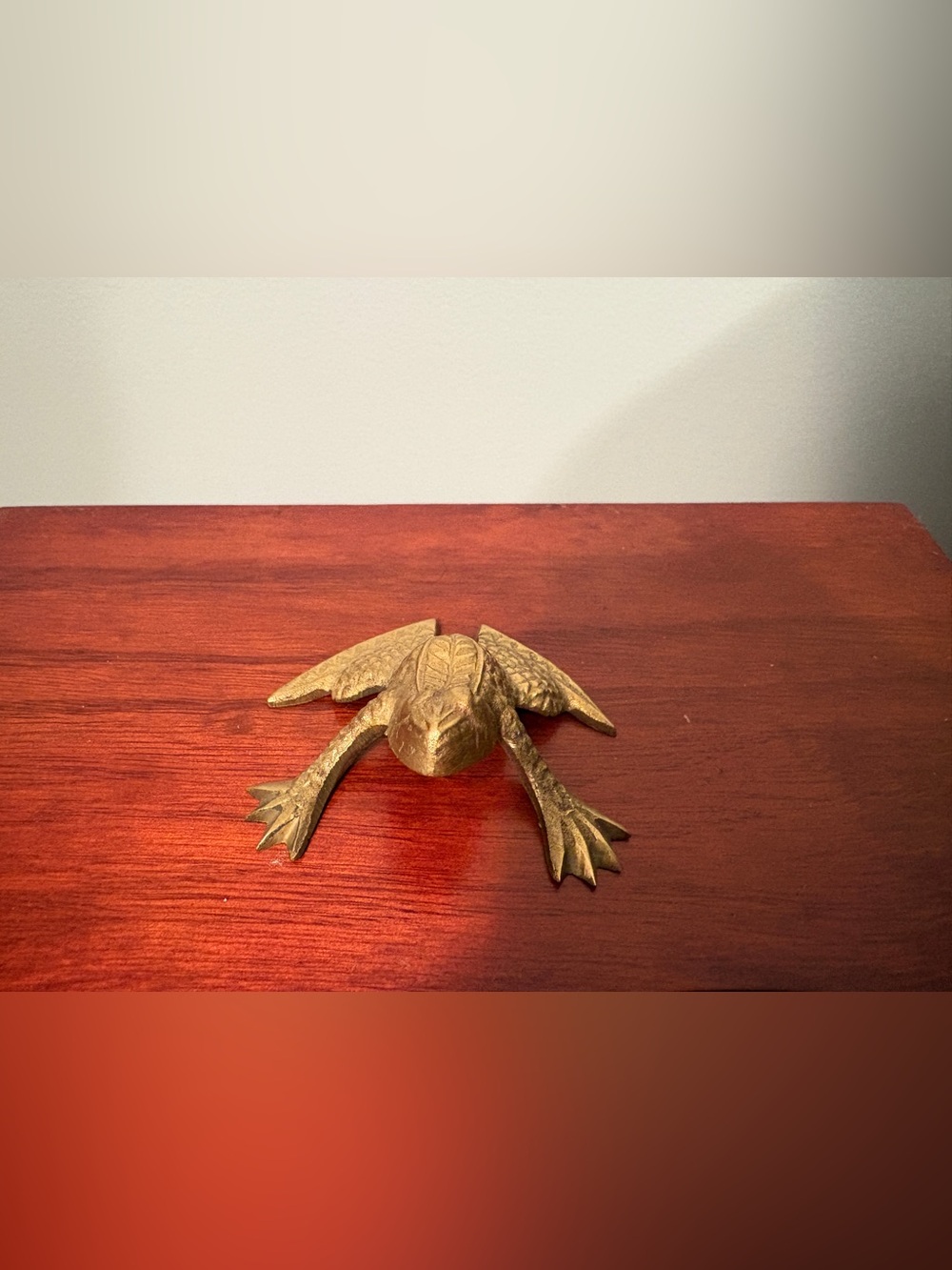 Small vintage brass frog